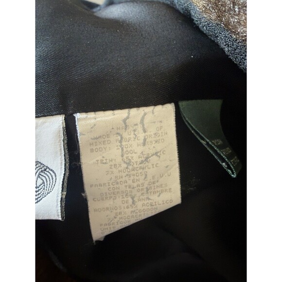 VTG Lauren Ralph Lauren Blazer Coat Worsted Wool Black Lined Faux Fur Collar Sz8 - Picture 8 of 9